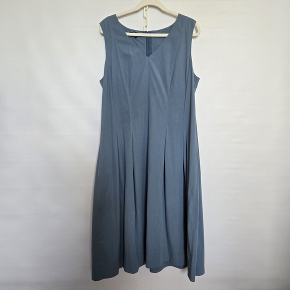 Lafayette 148 New York Dresses & Skirts - LAFAYETTE 148 NEW YORK DRESS WOMEN MIDI BLUE LAGEN MINIMALIST COASTAL SIZE XL
